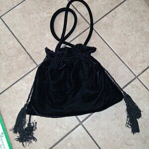 Black Velvet Drawstring Purse